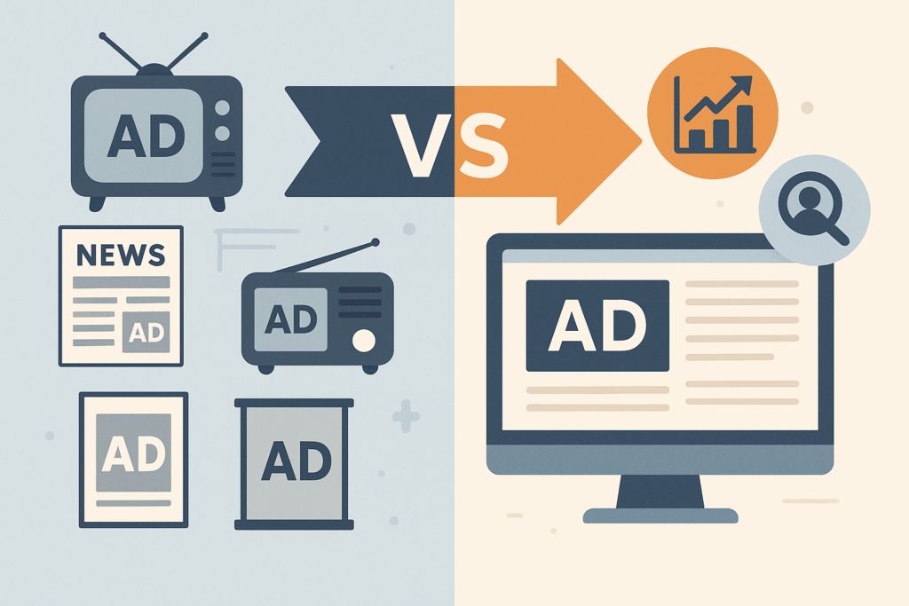 従来の広告とウェブ広告
